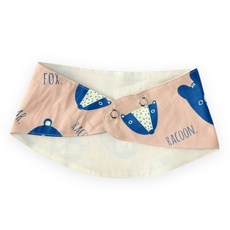 도트레코드 유아동용 애니멀블루 광목 스카프빕 바나나형