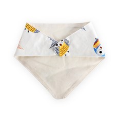 도트레코드 유아동용 화이트부엉이 광목 스카프빕 삼각형