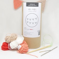 멜로우 세모 가랜드 뜨개질 키트, 오렌지 라인, 1세트