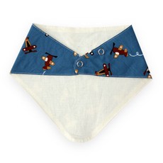 도트레코드 유아동용 비행기블루 광목 스카프빕 삼각형