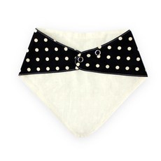 도트레코드 유아동용 미니땡땡이블랙 광목 스카프빕 삼각형