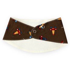 도트레코드 유아동용 비행기브라운 광목 스카프빕 바나나형