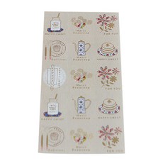 TINA PICNIC 簡約燙金方形貼紙, 1個, 5入