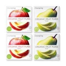 클리어스프링 영국 오가닉 과일 퓨레 세트, 1세트, 사과 4p + 배4p