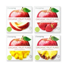 클리어스프링 영국 오가닉 과일 퓨레 세트, 1세트, 사과 2p + 사과딸기 2p + 사과망고 2p + 사과파인애플 2p