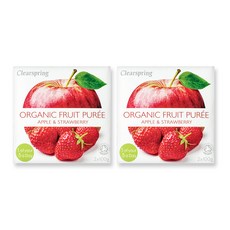클리어스프링 영국 오가닉 과일 퓨레, 사과 + 딸기 혼합맛, 4개