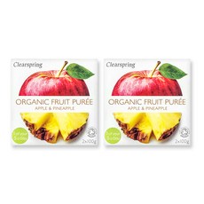 클리어스프링 영국 오가닉 과일 퓨레, 사과 + 파인애플 혼합맛, 4개