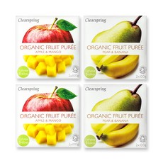 클리어스프링 영국 오가닉 과일 퓨레 세트, 1세트, 사과망고 4p + 배바나나 4p