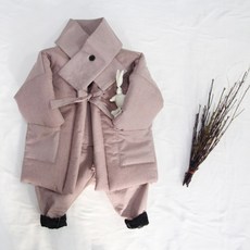 MOMSMADE 男童融合韓服 NEW Dobba + 馬甲 + 褲子 + 披肩 + 兔子胸針