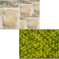 Bellamusic 矽膠餐墊 2入 藤蔓檸檬 + 洋蔥復古, 混合顏色, 385 x 285 mm, 1個