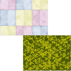 Bellamusic 矽膠餐墊 2入 藤蔓檸檬 + 韓國傳統, 混合顏色, 385 x 285 mm, 2個