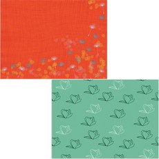 印尼 Bella 矽膠餐墊 2入 木蘭3 綠色 + 蒲公英種子, 混合顏色, 385 x 285 mm, 2個