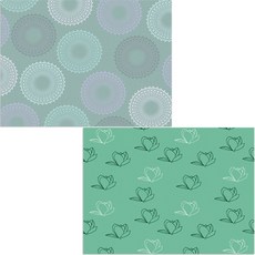 Bellamusic 矽膠餐墊 2入 木蘭3 綠色 + 雲朵, 混合顏色, 385 x 285 mm, 2個