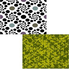 Bellamusic 矽膠餐墊 2入 藤蔓檸檬 + 圓形圖案, 混合顏色, 385 x 285 mm, 2個