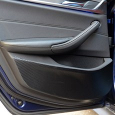 BlueCode Kia 車用碳纖維布料車門保護套, New Pride(後門無喇叭), 黑色