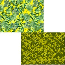 印尼 Bella 矽膠餐墊 2入 藤蔓檸檬 + 草綠色, 混合顏色, 385 x 285 mm, 2個