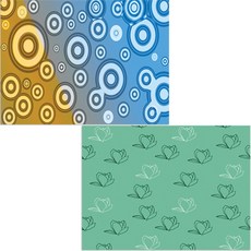 Bellamusic 矽膠餐墊 2入 木蘭3 綠色 + 圓形1, 混合顏色, 385 x 285 mm, 1個