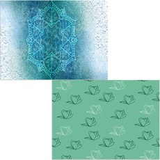 印尼 Bella 矽膠餐墊 2入 木蘭3 綠色 + 藍色, 混合顏色, 385 x 285 mm, 2個