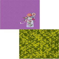 印尼 Bella 矽膠餐墊 2入 藤蔓檸檬 + 玻璃花瓶, 混合顏色, 385 x 285 mm, 2個