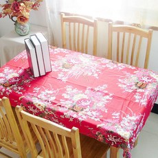 이코디 에이브릴 플라워 테이블 보, 레드, 90 x 90 cm