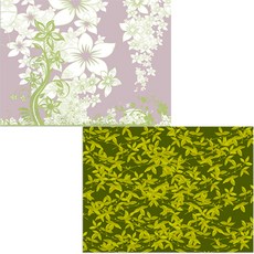 印尼 Bella 矽膠餐墊 2入 藤蔓檸檬 + 星花, 混合顏色, 385 x 285 mm, 2個