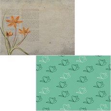 印尼 Bella 矽膠餐墊 2入 木蘭3 綠色 + 花朵2, 混合顏色, 385 x 285 mm, 1個