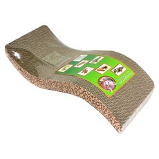 펫매니아 에스라인 스크래쳐 54 x 22.5 x 4.5 cm + 캣닢, 혼합 색상, 1세트