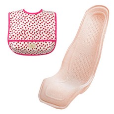 알프레미오 수유시트 + 순면 방수 유아용턱받이 핫핑크 딸기, 라이트코랄(면), 1세트