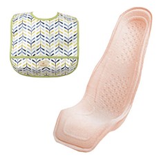 알프레미오 수유시트 + 순면 방수 유아용턱받이 그린 잎사귀, 라이트코랄(면), 1세트