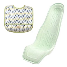 알프레미오 수유시트 + 순면 방수 유아용턱받이 그린 잎사귀, 라이트그린(면), 1세트