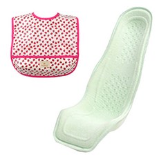 알프레미오 수유시트 + 순면 방수 유아용턱받이 핫핑크 딸기, 라이트그린(면), 1세트