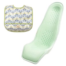 알프레미오 수유시트 + 순면 방수 유아용턱받이 그린 잎사귀, 라이트그린(매쉬 + 면), 1세트