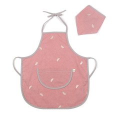 almaeng 女孩童印花圍裙+頭巾套組