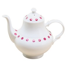 LKmade 圓點骨瓷茶壺 2入, 850毫升, 粉色