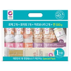 청정원 싱글 파스타 소스 세트 로제 2p + 토마토 + 까르보나라 2p + 파스타면 500g, 1.31kg, 1세트