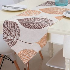 ARYKO 25kitchen 極簡風樹葉桌旗, 橘色 C, 180 x 32 cm