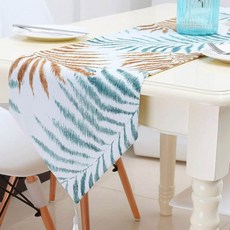 ARYKO 25kitchen 極簡主義餐桌旗 熱帶雨林, 藍色, 180 x 32 cm