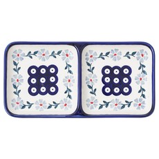 MANUFAKTURA 2格花朵圖案小菜盤 M號 25cm, 傳統（隨機發貨）, 1個