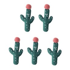 Tinapicnic 迷你仙人掌絨毛材料布貼, 5個, 綠色