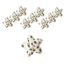 Tinapicnic 聖誕星星圖案裝飾布貼, 奶油色, 10個