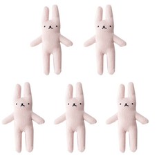 Tinapicnic 可愛兔子毛絨DIY材料布章, 5個, 粉紅色