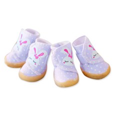 바이셀 강아지 신발 도트토끼, 퍼플, 1개