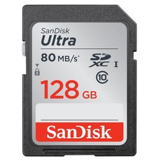 샌디스크 울트라 80MB/s SD카드 SDSDUNC, 128GB, 1개