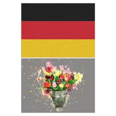 ROEM DESIGN 矽膠餐墊 德國國旗 + 鬱金香, 混合顏色, 385 x 285 mm, 2個