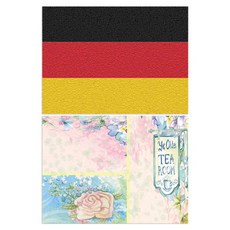 Loem Design 矽膠餐墊 德國國旗 + 下午茶時間, 混色, 385 x 285 mm, 1個