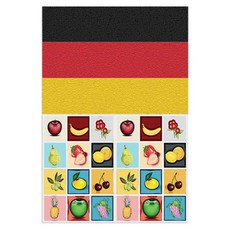 ROEM DESIGN 矽膠餐墊 德國國旗 + 水果, 混合顏色, 385 x 285 mm, 2個