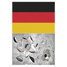 Roem Design 矽膠餐墊 德國國旗 + 黑色花朵, 混合顏色, 385 x 285 mm, 1個