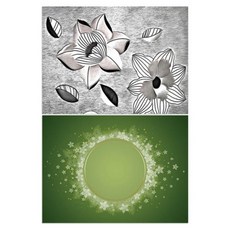 Roem Design 矽膠餐墊 2入 黑色花朵, 星1, 385 x 285 mm, 2個