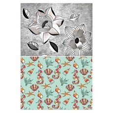 Roem Design 矽膠餐墊 2入 黑色花朵, 海底, 385 x 285 mm, 2個