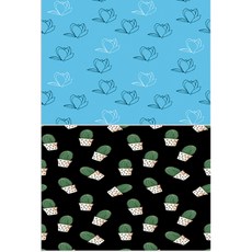 Roem Design 矽膠餐墊 木蘭3 薄荷 + 小仙人掌2, 混合顏色, 385 x 285 mm, 1個